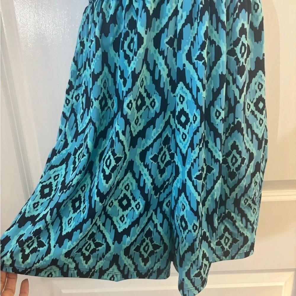 Denim & Co Beach Wrap front Swim Romper Sz 18